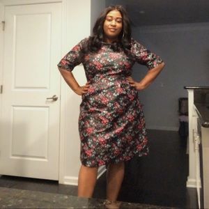 Floral Print Dress (quality fabric, well made)